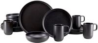 creaTable Kombiservice 16-tlg. UNO BLACK, schwarz, Steinzeug