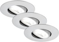 Briloner LED-Einbauleuchte 3er-Set KULANA A, chrom, Kunststoff