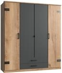 Z2 Dreht&uuml;renschrank 4trg. CORK, eiche/graphit, Holznachbildung