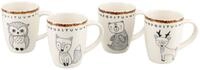 creaTable Kaffeebecher 4er-Set FREUNDE DES WALDES, multicolour,...