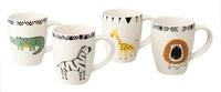 creaTable Kaffeebecher 4er-Set SAFARI, multicolour, Steinzeug