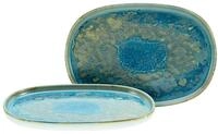 creaTable Servierplatte 2-tlg YUKI, gr&uuml;n-blau, Steinzeug
