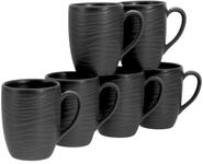 creaTable Kaffeebecher 6-tlg LAVA STONE, schwarz, Steinzeug