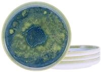 creaTable Brotteller 4-tlg YUKI, gr&uuml;n-blau, Steinzeug