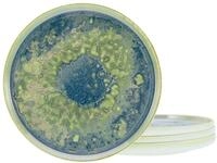creaTable Speiseteller 4-tlg YUKI, gr&uuml;n-blau, Steinzeug