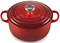 LE CREUSET Br&auml;ter Rund 20cm Kirschrot SIGNATURE, rot, Gusseisen