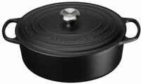LE CREUSET Br&auml;ter Oval 31cm Schwarz SIGNATURE, schwarz, Gusseisen