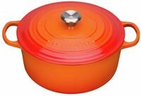 LE CREUSET Br&auml;ter Rund 24cm Ofenrot SIGNATURE, orange, Gusseisen