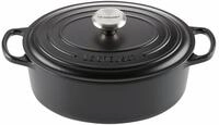 LE CREUSET Br&auml;ter Oval 29cm Schwarz SIGNATURE, schwarz, Gusseisen