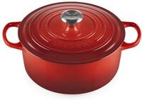 LE CREUSET Br&auml;ter Rund 26cm Kirschrot SIGNATURE, rot, Gusseisen