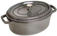 Staub Br&auml;ter Cocotte 29cm oval, grau, Gusseisen