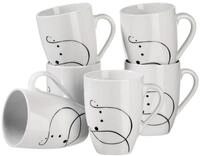 M&auml;ser Kaffeebecher 6er-Set CHANSON, wei&szlig;/schwarz, Porzellan