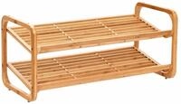 Zeller Present Schuhregal mit 2 Ablagen, natur, Bambus