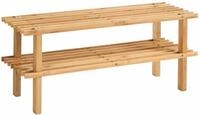 Zeller Present Schuhregal mit 2 Ablagen, natur, Bambus