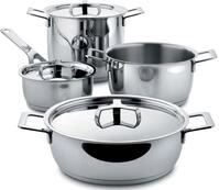 Alessi Topfset 7-tlg. POTS&amp;PANS, silber, Edelstahl