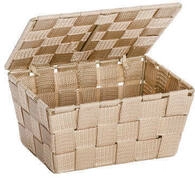 Wenko Badkorb mit Deckel ADRIA, beige, Polyproplyen