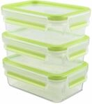 Emsa Vorratsdosen 3er-Set 0,55l CLIP & CLOSE - B/H/T ca. 18.00x9.70x18.00
