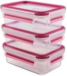 Emsa Vorratsdosen 3er-Set 0,55l CLIP &amp; CLOSE, klar, Kunststoff