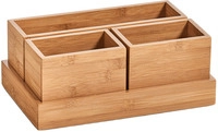 Zeller Present Organizer-Set 4-tlg., natur, Bambus