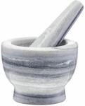 Zeller Present M&ouml;rser &amp; St&ouml;&szlig;el-Set, grau, Marmor