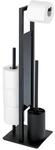 Wenko Stand WC-Garnitur Rivalta schwarz, schwarz, Stahl