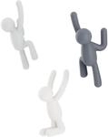 Umbra Wandhaken-Set BUDDY, grau, Kunststoff