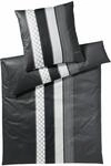 JOOP! Bettw&auml;sche CORNFLOWER STRIPES, schwarz/grau gestreift, Baumwolle