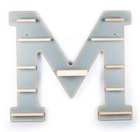 VCM Tonieregal - Buchstabe M, grau, Holznachbildung