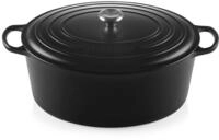 LE CREUSET Br&auml;ter oval 33cm schwarz, schwarz, Gusseisen