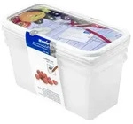 rotho Gefrierdosenset 3-tlg. DOMINO, transparent, Kunststoff