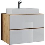 VCM 2-tlg. Badblock LENDAS, eiche, Holznachbildung