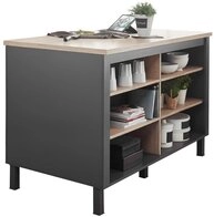 Smartkitchen K&uuml;cheninsel BILBERRY, anthrazit, Holznachbildung