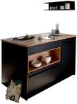 Smartkitchen K&uuml;cheninsel JAZZ, schwarz, Holznachbildung