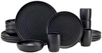 Creatable Kombiservice 16-tlg UNO LAVA STONE, schwarz, Steinzeug