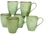 Creatable Kaffeebecher 6-tlg NATURE COLLECTION, gr&uuml;n, Steinzeug