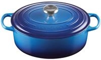 LE CREUSET Br&auml;ter Signature 29 cm AZURE, blau, Gusseisen