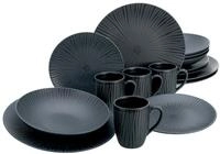 Creatable Kombiservice 16-tlg CIRCLES, schwarz grau, Steinzeug