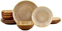 Creatable Tellerset 12-tlg REACTIVE NOSTALGIC, Cognac, Steinzeug