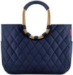Reisenthel loopshopper L FRAME RHOMBUS MIDNIGHT GOLD, blau, Polyester