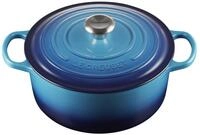 LE CREUSET Br&auml;ter 26 cm Azure SIGNATURE, blau, Gusseisen