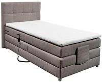 Esposa Boxspringbett MANOLO, Silver, Stoff