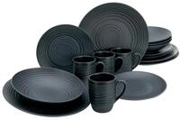 Creatable Kombiservice 16-tlg LAVA STONE, schwarz grau, Steinzeug
