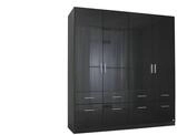 Dreht&uuml;renschrank 4 t&uuml;rig Celle - schwarz - 181 cm - 197 cm - cm 54,0 - Sconto