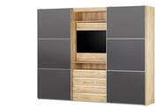 Schwebet&uuml;renschrank MagicGlas - grau - 300 cm - 236 cm - cm 65,0 - Sconto