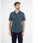 Herren Jerseyhemd, floral gemustert - Coastal Blue - S