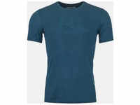 Ortovox - T-Shirt aus Merinowolle - 120 Cool Tec Mtn Logo T-Shirt M Petrol Blue für