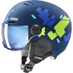 Uvex Rocket jr Visor blue puzzle matt mirror blue 54-58 cm