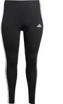 adidas Essentials 3-STRIPES Cotton Leggings (plus Size) black-white (095A) 2X