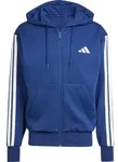 adidas Essentials Three Stripes Fleece Hoodie dark blue-white (043A) M