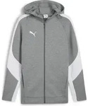 Puma Teamevostripe Hooded Jacket medium gray heather-puma silver-puma white (33) S